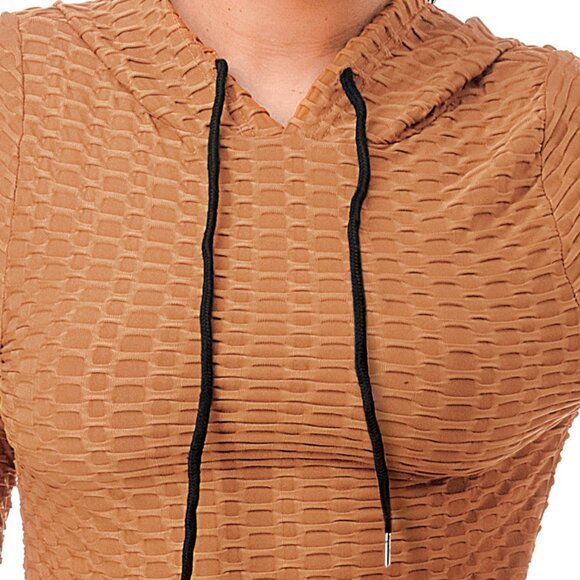 Women's Textured Brown Leggings Set - Picture 2 of 5